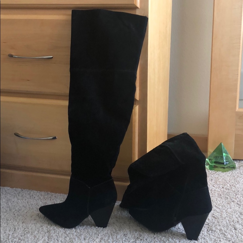 Over the knee black boots